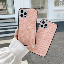 Load image into Gallery viewer, Retro Crocodile Leopard Snake Zebra Pattern Texture PU Leather Cases For iPhone 14 13 Phone Cover Unique Design Shockproof Soft Grip Leather Phone Case For iPhone
