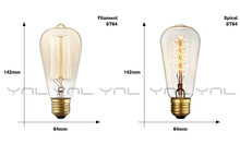 Load image into Gallery viewer, Retro Edison Light Bulb Vintage Edison Lamp Vintage Incandescent  Edison Light Bulbs Edison Filament Light Bulb Dimmable Warm White Different Shape Light
