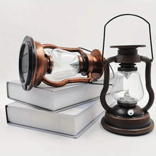 Load image into Gallery viewer, Retro Kerosene Lamp LED Horse Lantern Outdoor Waterproof Portable Rechargeable Solar Powered Flame Light
