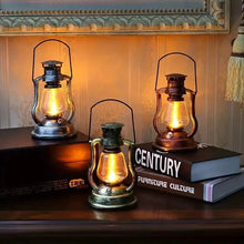 Load image into Gallery viewer, Retro Kerosene Lamp LED Horse Lantern Outdoor Waterproof Portable Rechargeable Solar Powered Flame Light
