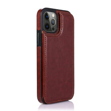 Load image into Gallery viewer, Retro PU Flip Leather Case For iPhone 14 13 12 11 Pro Max Multi Card Holder Case Cover Card Holder Leather Card Double Magnetic Closure Durable Iphone Cover
