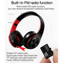 Load image into Gallery viewer, Retro Stereo Earphones Bluetooth Headphone Music Headset FM And Support SD Card With Mic And Volume Control, Wireless And Wired Headset
