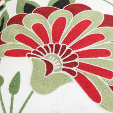 Load image into Gallery viewer, 100% Cotton Embroidery Flower Pattern Pillow Cover Home Decoration Sofa Cushion Cover Housewarming Gift Pillow Case Decorative Embroidered Pillow Cover Handmade Cotton Cover For Throw Pillows Beautiful Modern Floral Patterns 45x45cm
