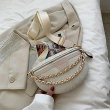 Load image into Gallery viewer, Retro Waist Bag PU Leather Fanny Pack Purse Leather with Gold Chain Strap Stylish Waist Pack Women Belt Bag Multifunctional Chest Bag
