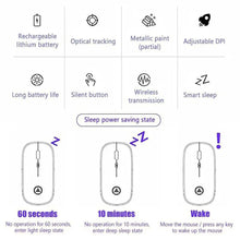Load image into Gallery viewer, Retro Wireless Mouse RGB Rechargeable Mouse Wireless Computer Mute Mouse Portable Mobile Optical Office Mouse with USB LED Backlit Gaming Office Mouse Laptop
