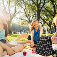 Load image into Gallery viewer, Reusable Lunch Bag Insulated Lunch Box Canvas Fabric with Aluminum Foil
