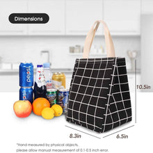 Load image into Gallery viewer, Reusable Lunch Bag Insulated Lunch Box Canvas Fabric with Aluminum Foil
