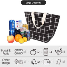 Load image into Gallery viewer, Reusable Lunch Bag Insulated Lunch Box Canvas Fabric with Aluminum Foil
