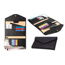 Load image into Gallery viewer, RFID Blocking Travel Passport Organizer Holder Wallet With CDC Vaccination Card Slot Protector
