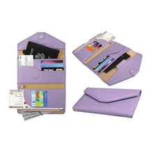 Load image into Gallery viewer, RFID Blocking Travel Passport Organizer Holder Wallet With CDC Vaccination Card Slot Protector
