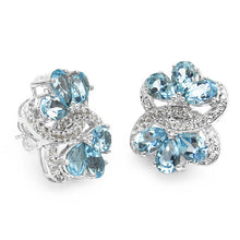 Load image into Gallery viewer, 10.26 Carat Genuine Blue Topaz &amp; White Topaz .925 Sterling Silver Earrings
