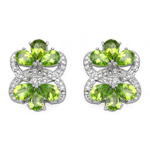 Load image into Gallery viewer, 8.77 Carat Genuine Peridot &amp; White Topaz .925 Sterling Silver Earrings
