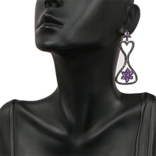 Load image into Gallery viewer, 6.31 Carat Genuine Amethyst &amp; Black Spinel .925 Sterling Silver Earrings
