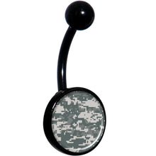 Load image into Gallery viewer, Digital Camo Print Black Belly Ring
