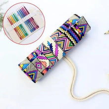 Load image into Gallery viewer, Roll Up Canvas Wrap Pencil Bag For Students Stylish Stationary Storage Pouch Unique Pencil Case For School
