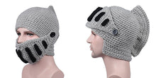 Load image into Gallery viewer, Roman Hat Winter Beanie Hats For Men Warm Mask Knight Helmet Knitted Cap Handmade Gladiator Mask Hat Roman Knight Helmet Mask Beanies Cosplay Caps Men Women Gag Party Gifts Men's Handmade Beanie
