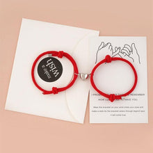 Load image into Gallery viewer, Romantic 2pcs/set Heart Magnetic Couple Bracelets Men Women Classic Black White Paired Lovers Braclet Adjustable Matching Braided Rope Bracelet Promise Friendship Bracelet Gifts For Girlfriend
