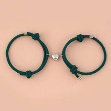 Load image into Gallery viewer, Romantic 2pcs/set Heart Magnetic Couple Bracelets Men Women Classic Black White Paired Lovers Braclet Adjustable Matching Braided Rope Bracelet Promise Friendship Bracelet Gifts For Girlfriend
