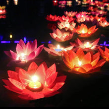 Load image into Gallery viewer, Romantic Lotus Lamps Wishing Water Floating Candle Light Birthday Wedding Party Decoration  Lotus LED Candle Floating Candle Lights Up When It Meets Water Battery Powered Flameless Candle Light Waterproof Night Light For Festival Wedding Home Garden Pond
