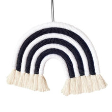 Load image into Gallery viewer, Room Decoration Handmade Woven Cotton Rope Rainbow Hanging Decoration Rainbow with Pom Pom Ball Wall Hanging Garlands for Kids Room Baby Shower Party Supplies Wall Hanging Decor With Felt Ball Photo Props
