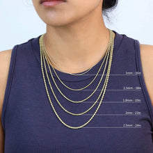 Load image into Gallery viewer, Rope Chain in Yellow Gold - 3mm

