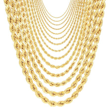 Load image into Gallery viewer, Rope Chain in Yellow Gold - 3mm
