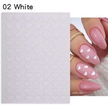 Load image into Gallery viewer, Rose Gold Star 3D Nail Stickers Silver Black White Star Heart Transfer Stickers for Nails DIY Decals Manicures Decoration Tips Nail Art Decals Water Transfer Nail Decals Sticker For Pretty Girl Self-Adhesive Nail Decals Designer Nail Stickers for Acrylic
