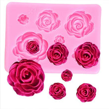 Load image into Gallery viewer, Rose Mold Flower Baking Silicone Cake Decorating Tool Pastry Fondant Sugarcraft Mould Chocolate Biscuits Cookies Kitchen Rose Silicone Fondant Mold Handmade Baking Tools
