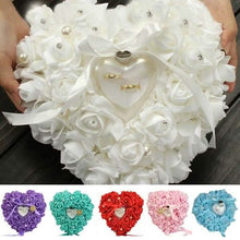 Load image into Gallery viewer, Rose Pillow Heart Cushion Ring Holder

