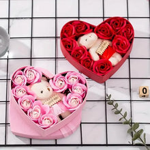 Load image into Gallery viewer, Rose-Shaped Soap Gift Box With Heart-Shaped Artificial Roses

