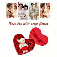 Load image into Gallery viewer, Rose-Shaped Soap Gift Box With Heart-Shaped Artificial Roses

