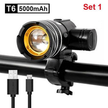 Load image into Gallery viewer, Rotatable Bicycle Light 800 Lumen Led Bike Headlight Zoom USB Rechargeable Aluminum Alloy Bike Lights Front And Back Powerful USB Rechargeable Bicycle Light Waterproof Bike Headlight Taillight 5000mAh
