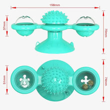 Load image into Gallery viewer, Rotatable Funny Massage Cat Toys Windmill LED Ball Teeth Cleaning Toys For Pets Interactive Turntable Tease Cat Toys
