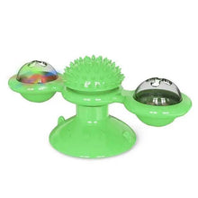 Load image into Gallery viewer, Rotatable Funny Massage Cat Toys Windmill LED Ball Teeth Cleaning Toys For Pets Interactive Turntable Tease Cat Toys
