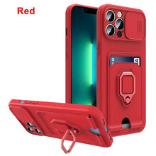Load image into Gallery viewer, Rotatable Ring Holder Camera Protect Phone Case For iPhone 14 13 12 11 Pro Max Cover Protective Camera Slide Case With 360 Degree Adjustable Rotating Ring Silicone Case For Iphone

