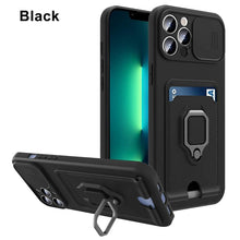 Load image into Gallery viewer, Rotatable Ring Holder Camera Protect Phone Case For iPhone 14 13 12 11 Pro Max Cover Protective Camera Slide Case With 360 Degree Adjustable Rotating Ring Silicone Case For Iphone
