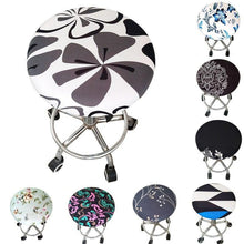 Load image into Gallery viewer, Round Chair Cover Bar Stool Cover Elastic Seat Cover Home Chair Slipcover Round Chair Bar Stool Floral Printed Padded Round Bar Stool Cover Cushion With Elastic Fabric Round Chair Seat Cushion For Wooden Metal Stools 30-40cm
