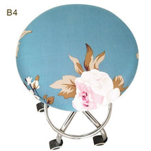 Load image into Gallery viewer, Round Chair Cover Bar Stool Cover Elastic Seat Cover Home Chair Slipcover Round Chair Bar Stool Floral Printed Padded Round Bar Stool Cover Cushion With Elastic Fabric Round Chair Seat Cushion For Wooden Metal Stools 30-40cm
