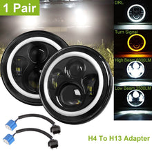 Load image into Gallery viewer, Round LED Headlight Halo Angel Eyes for Jeep Wrangler
