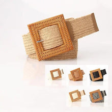 Load image into Gallery viewer, Round Women Waist Belt Classic Wooden Buckle Casual Style Buckle Simple Lightweight Waist Dress Band
