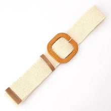 Load image into Gallery viewer, Round Women Waist Belt Classic Wooden Buckle Casual Style Buckle Simple Lightweight Waist Dress Band
