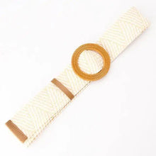 Load image into Gallery viewer, Round Women Waist Belt Classic Wooden Buckle Casual Style Buckle Simple Lightweight Waist Dress Band
