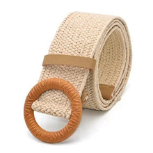 Load image into Gallery viewer, Round Wooden Smooth Buckle Waistbands For Women Vintage Design Skinny Dress Belt Charming Gift For Ladies
