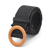 Load image into Gallery viewer, Round Wooden Smooth Buckle Waistbands For Women Vintage Design Skinny Dress Belt Charming Gift For Ladies
