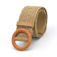Load image into Gallery viewer, Round Wooden Smooth Buckle Waistbands For Women Vintage Design Skinny Dress Belt Charming Gift For Ladies
