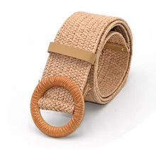 Load image into Gallery viewer, Round Wooden Smooth Buckle Waistbands For Women Vintage Design Skinny Dress Belt Charming Gift For Ladies
