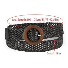 Load image into Gallery viewer, Round Wooden Smooth Buckle Waistbands For Women Vintage Design Skinny Dress Belt Charming Gift For Ladies
