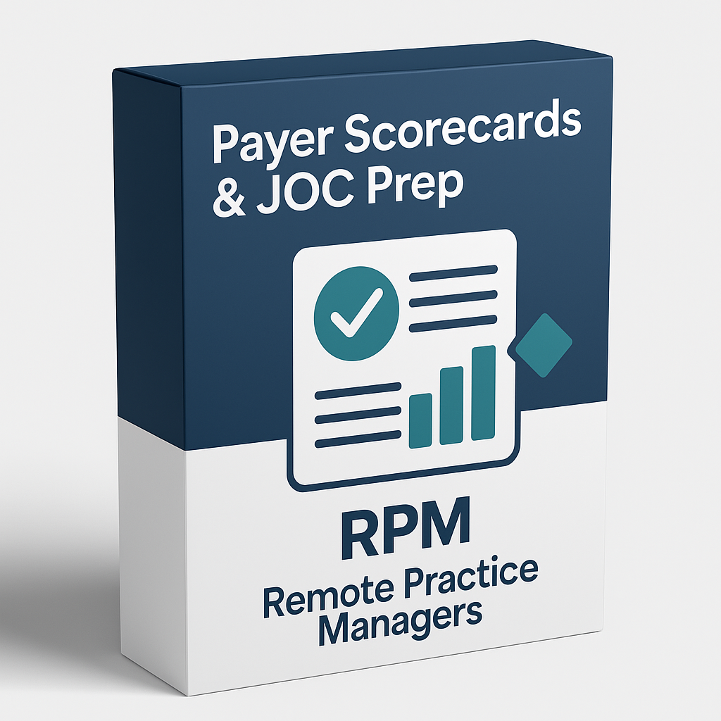 Payer Scorecards & JOC Prep