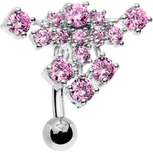 Load image into Gallery viewer, Pink Gem Set Me Up for Sparkle Top Mount Belly Ring
