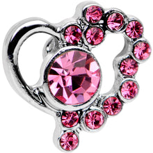Load image into Gallery viewer, 1/4 Pink Gem Heart Cluster Cartilage Tragus Earring
